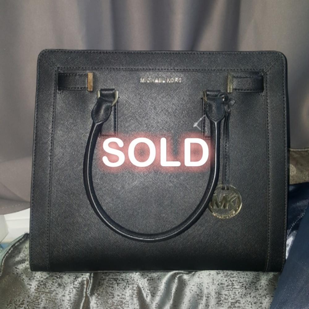 Michael Kors Tote Bag Dillon Satchel Black Large - Picture 1 of 5